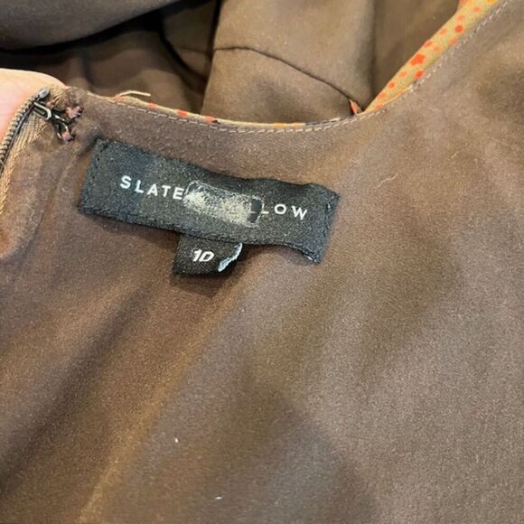 Slate & Willow Silk Rust Leopard Print Mini Dress Tiered Layers Women's Size 10 - Picture 8 of 13